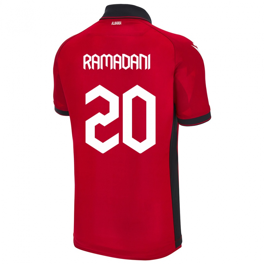 Damen Albanien Ylber Ramadani #20 Rot Heimtrikot Trikot 24-26 T-Shirt Schweiz