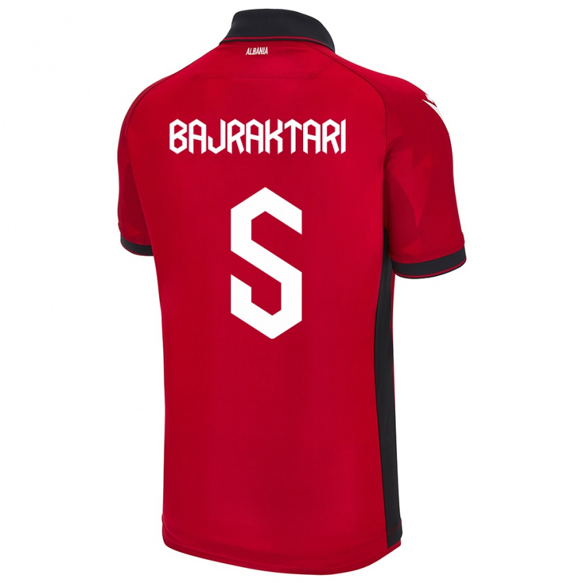 Damen Albanien Arbiona Bajraktari #5 Rot Heimtrikot Trikot 24-26 T-Shirt Schweiz