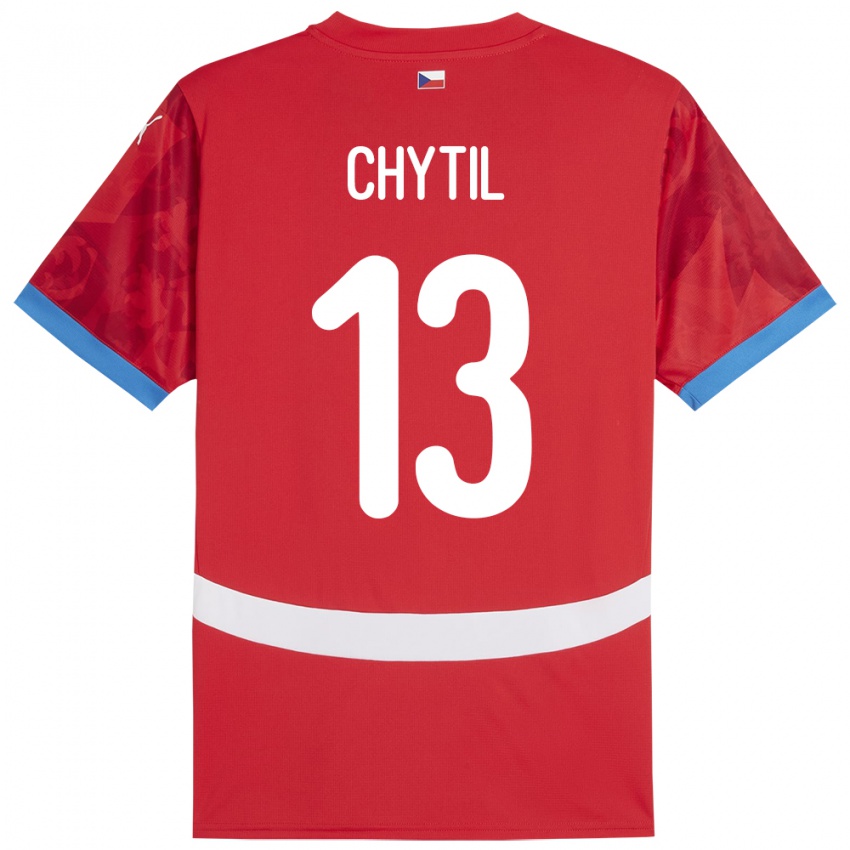 Damen Tschechien Mojmir Chytil #13 Rot Heimtrikot Trikot 24-26 T-Shirt Schweiz