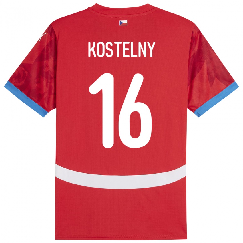 Damen Tschechien Krystof Kostelny #16 Rot Heimtrikot Trikot 24-26 T-Shirt Schweiz