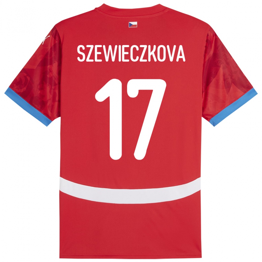 Damen Tschechien Tereza Szewieczková #17 Rot Heimtrikot Trikot 24-26 T-Shirt Schweiz