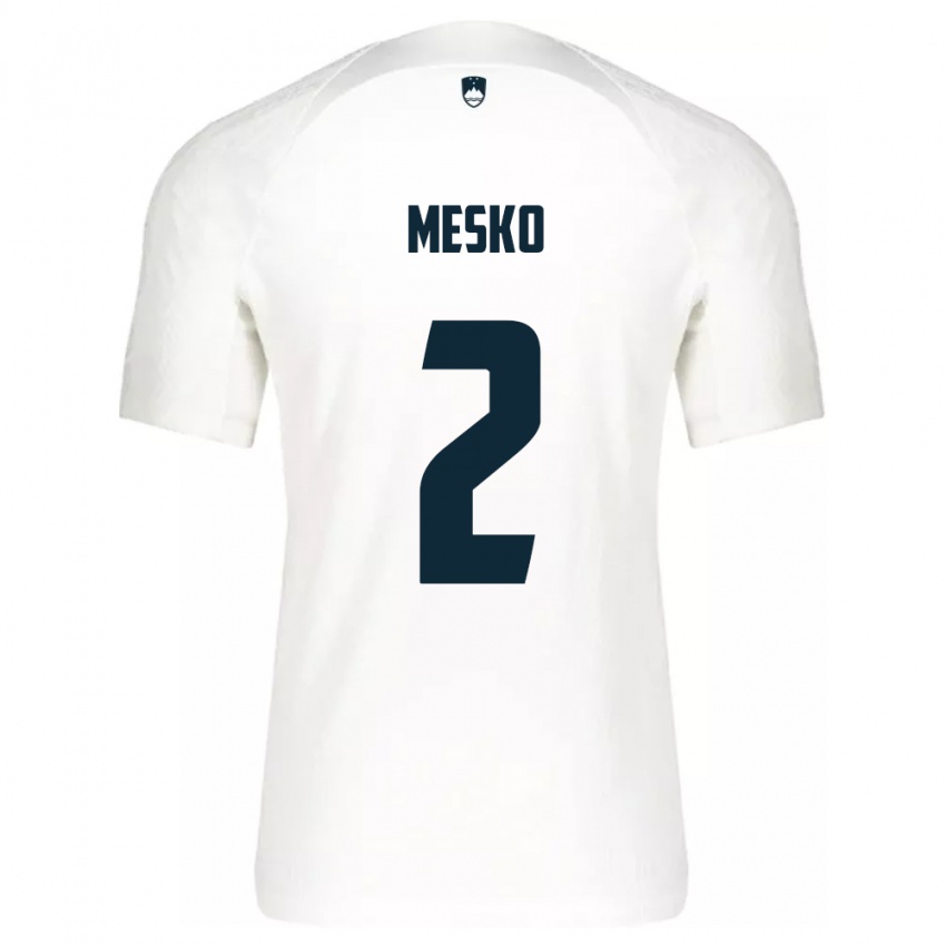 Damen Slowenien Zan Mesko #2 Weiß Heimtrikot Trikot 24-26 T-Shirt Schweiz