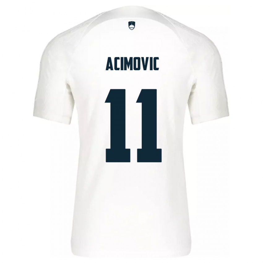 Damen Slowenien Mateo Acimovic #11 Weiß Heimtrikot Trikot 24-26 T-Shirt Schweiz