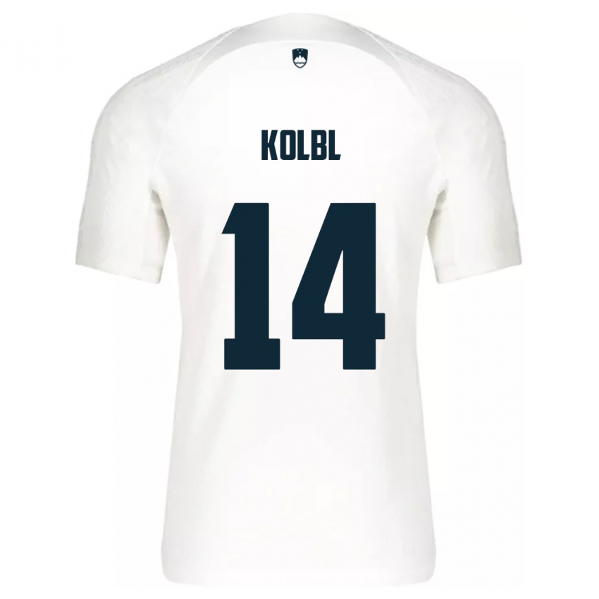 Damen Slowenien Špela Kolbl #14 Weiß Heimtrikot Trikot 24-26 T-Shirt Schweiz