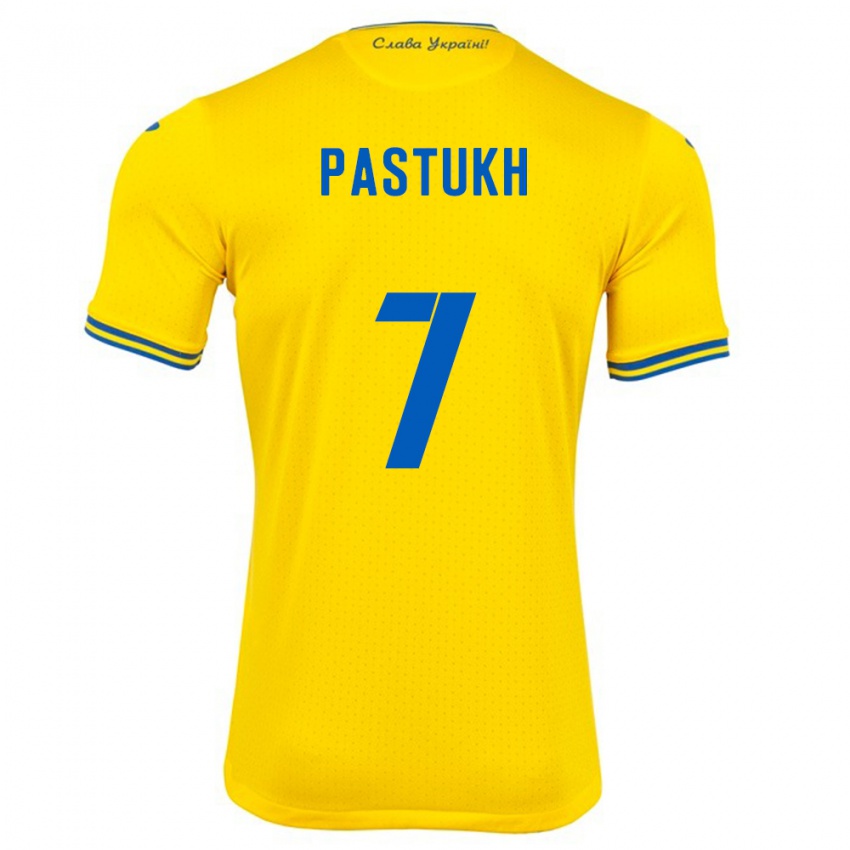 Damen Ukraine Yevgeniy Pastukh #7 Gelb Heimtrikot Trikot 24-26 T-Shirt Schweiz