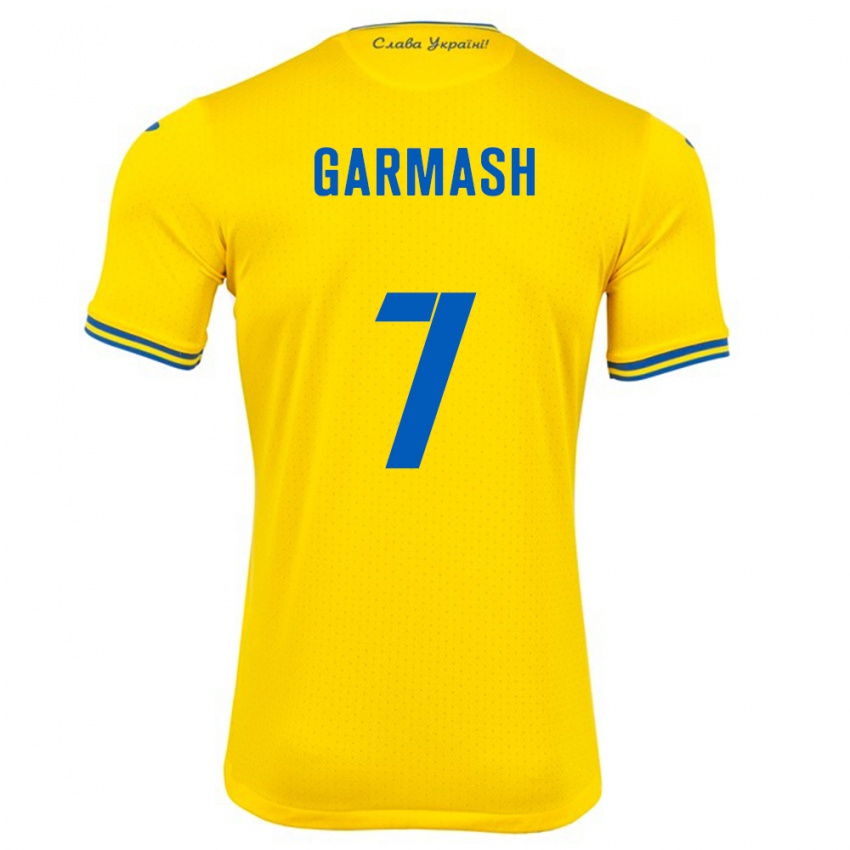 Damen Ukraine Yevgen Garmash #7 Gelb Heimtrikot Trikot 24-26 T-Shirt Schweiz