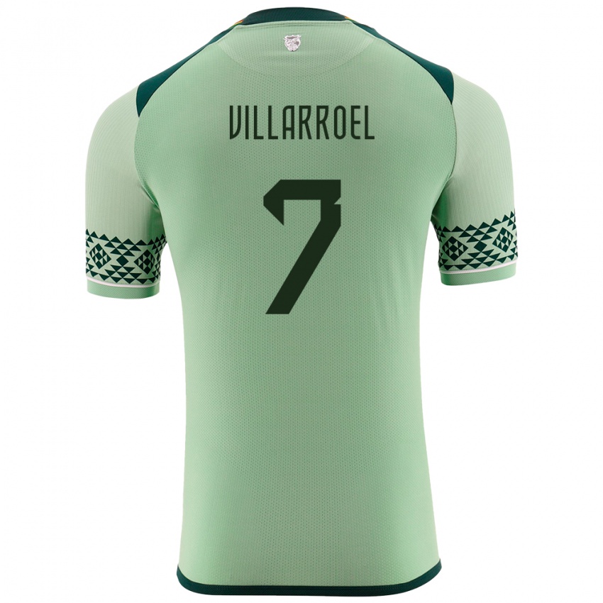 Damen Bolivien Miguel Villarroel #7 Hellgrün Heimtrikot Trikot 24-26 T-Shirt Schweiz