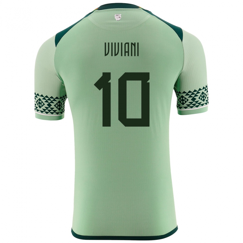 Damen Bolivien Leonardo Viviani #10 Hellgrün Heimtrikot Trikot 24-26 T-Shirt Schweiz