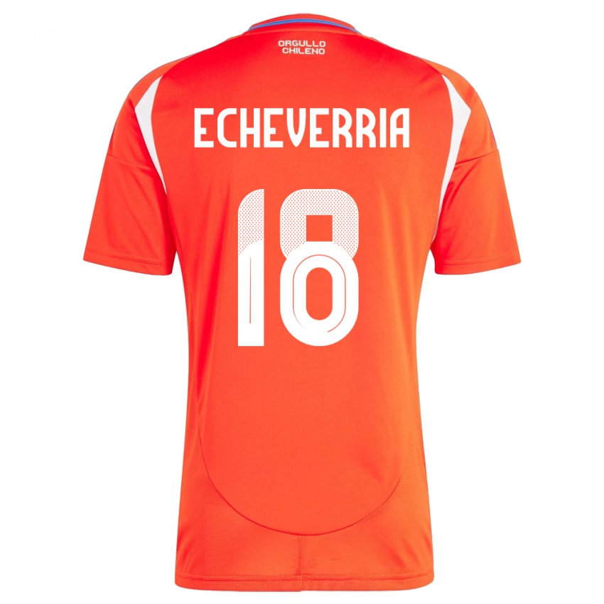 Damen Chile Rodrigo Echeverría #18 Rot Heimtrikot Trikot 24-26 T-Shirt Schweiz