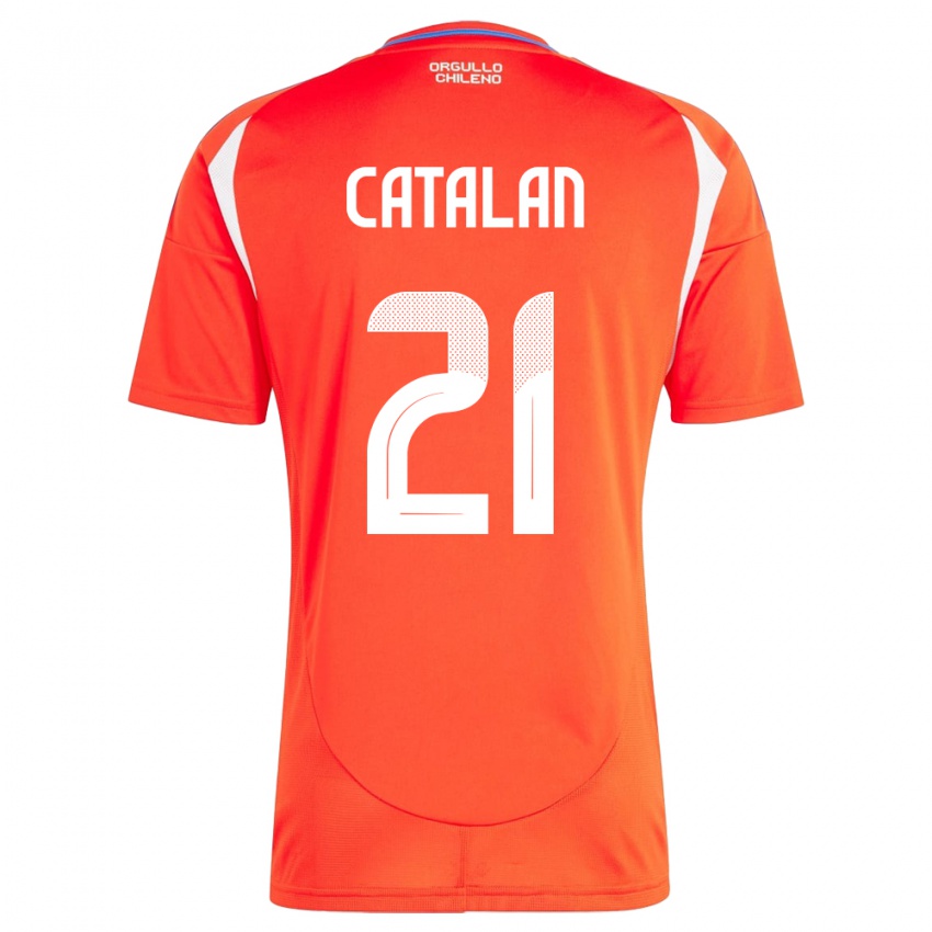 Damen Chile Matías Catalán #21 Rot Heimtrikot Trikot 24-26 T-Shirt Schweiz