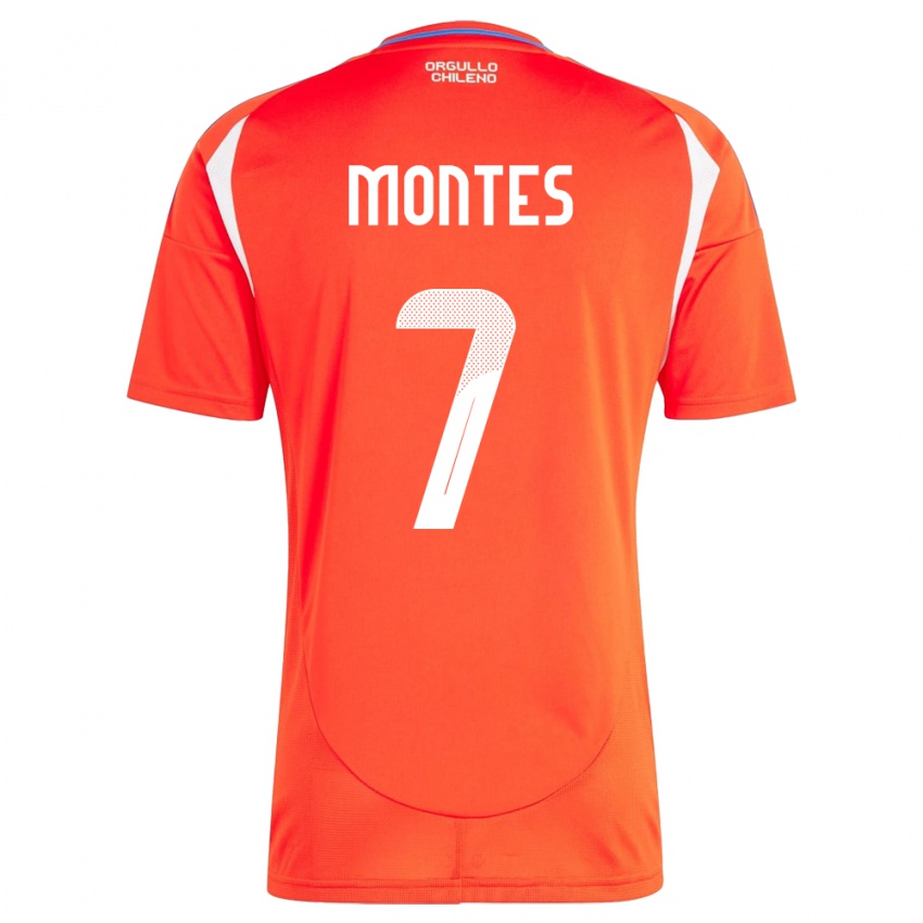 Damen Chile Clemente Montes #7 Rot Heimtrikot Trikot 24-26 T-Shirt Schweiz