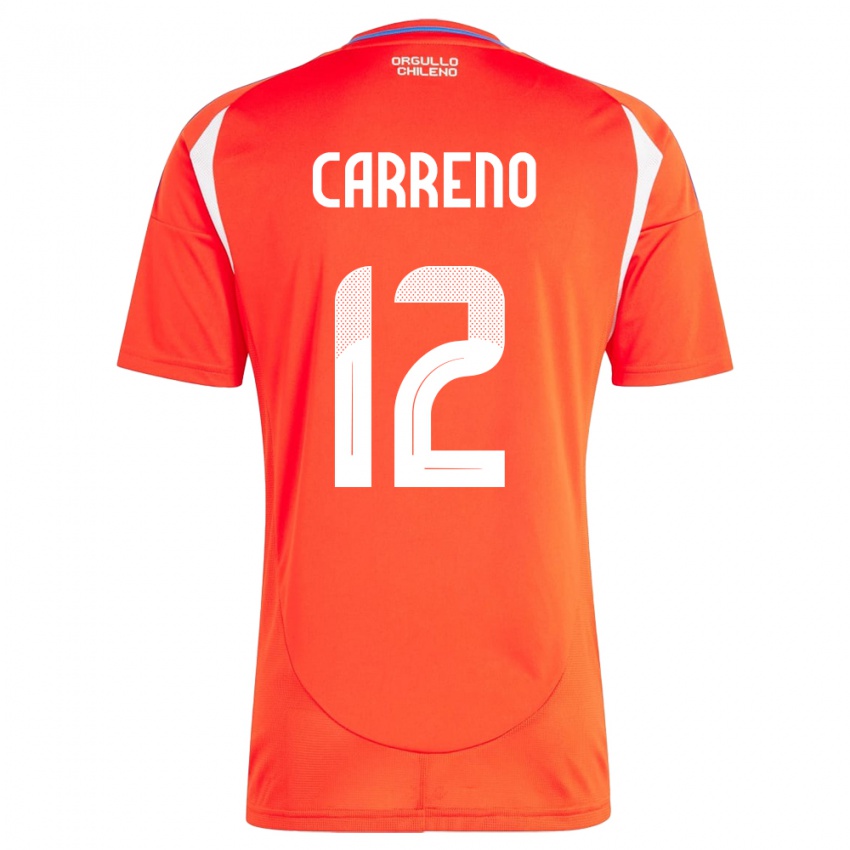 Damen Chile Diego Carreño #12 Rot Heimtrikot Trikot 24-26 T-Shirt Schweiz