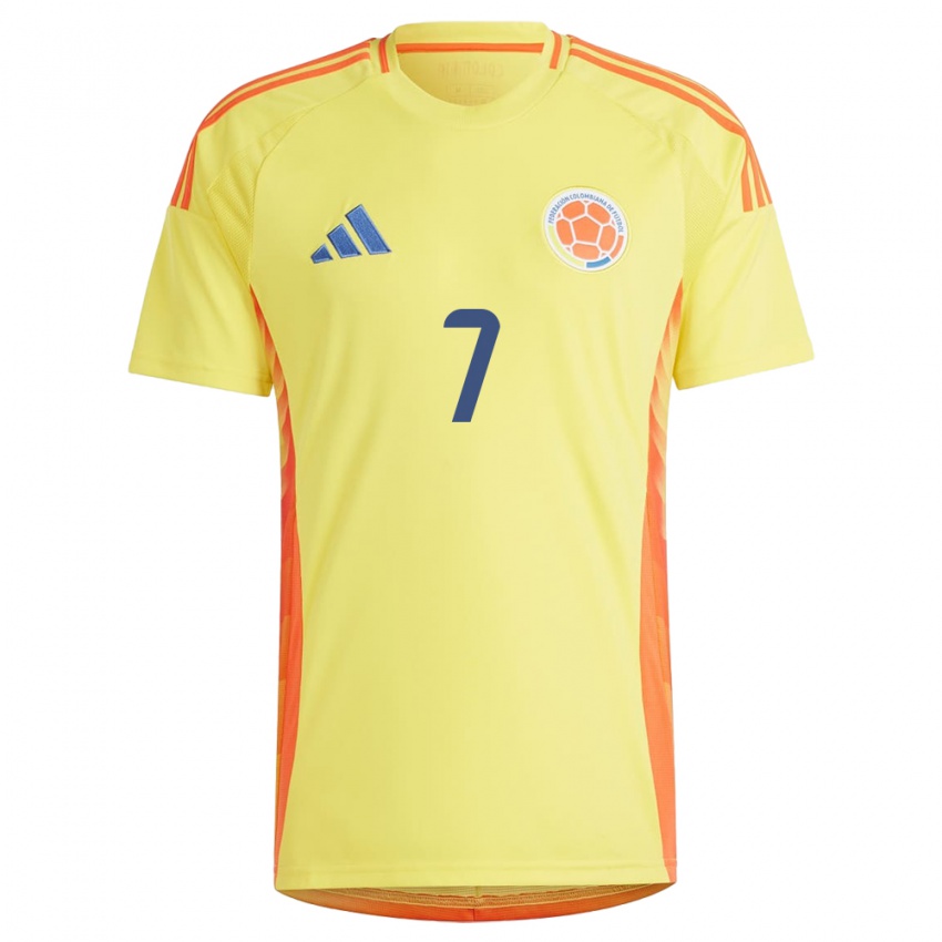 Damen Kolumbien María Camila Reyes #7 Gelb Heimtrikot Trikot 24-26 T-Shirt Schweiz