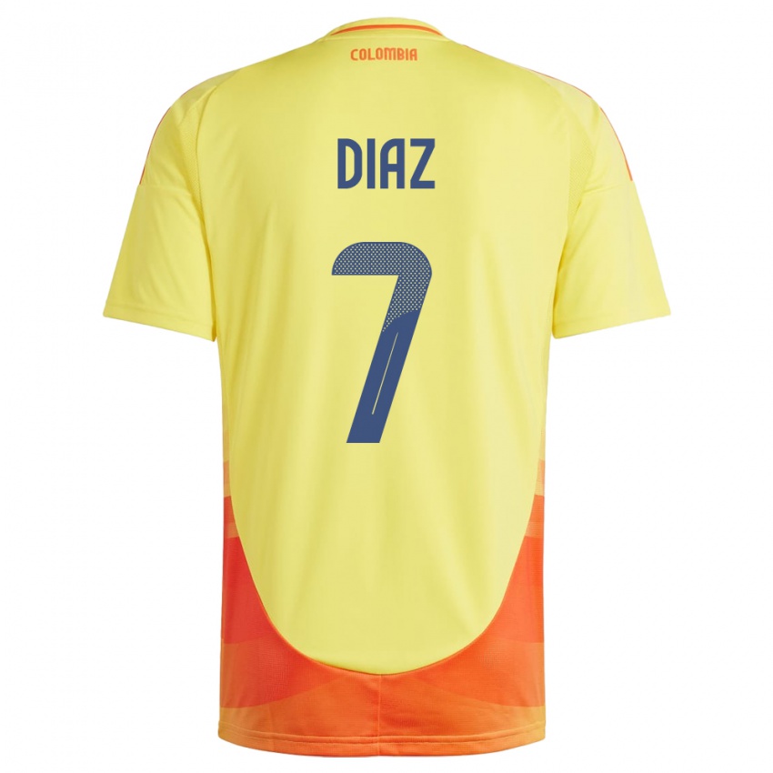 Damen Kolumbien Luis Díaz #7 Gelb Heimtrikot Trikot 24-26 T-Shirt Schweiz