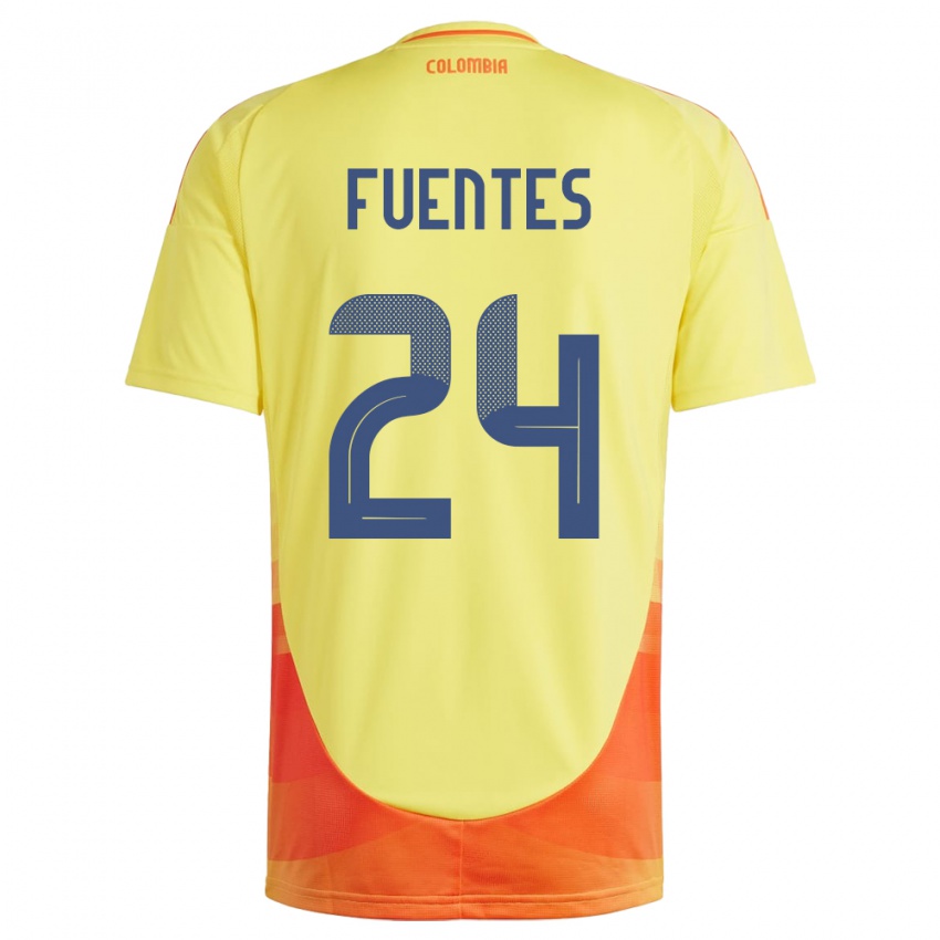 Damen Kolumbien Gabriel Fuentes #24 Gelb Heimtrikot Trikot 24-26 T-Shirt Schweiz