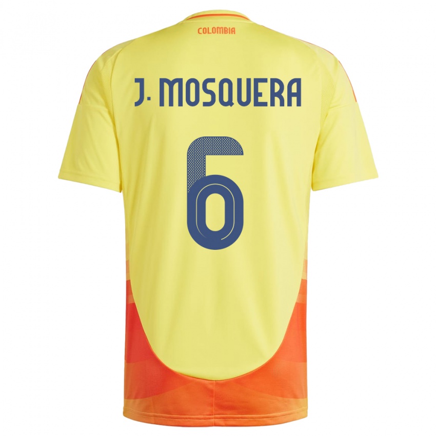 Damen Kolumbien Juan Mosquera #6 Gelb Heimtrikot Trikot 24-26 T-Shirt Schweiz