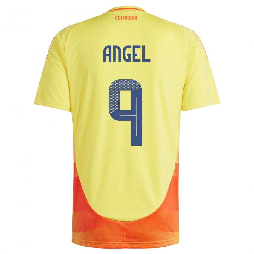 Damen Kolumbien Tomás Ángel #9 Gelb Heimtrikot Trikot 24-26 T-Shirt Schweiz