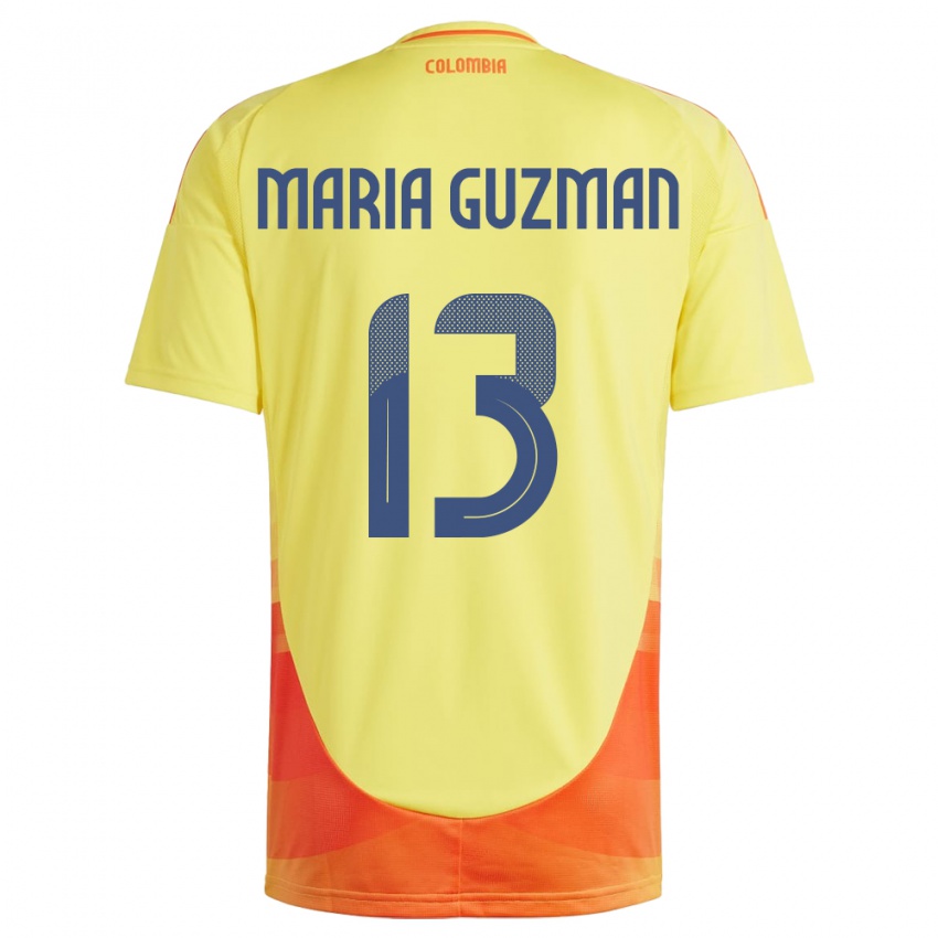 Damen Kolumbien Ana María Guzmán #13 Gelb Heimtrikot Trikot 24-26 T-Shirt Schweiz