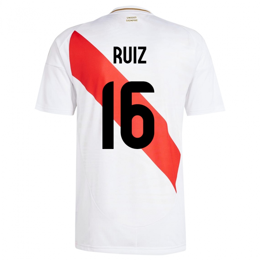 Damen Peru Birka Ruiz #16 Weiß Heimtrikot Trikot 24-26 T-Shirt Schweiz