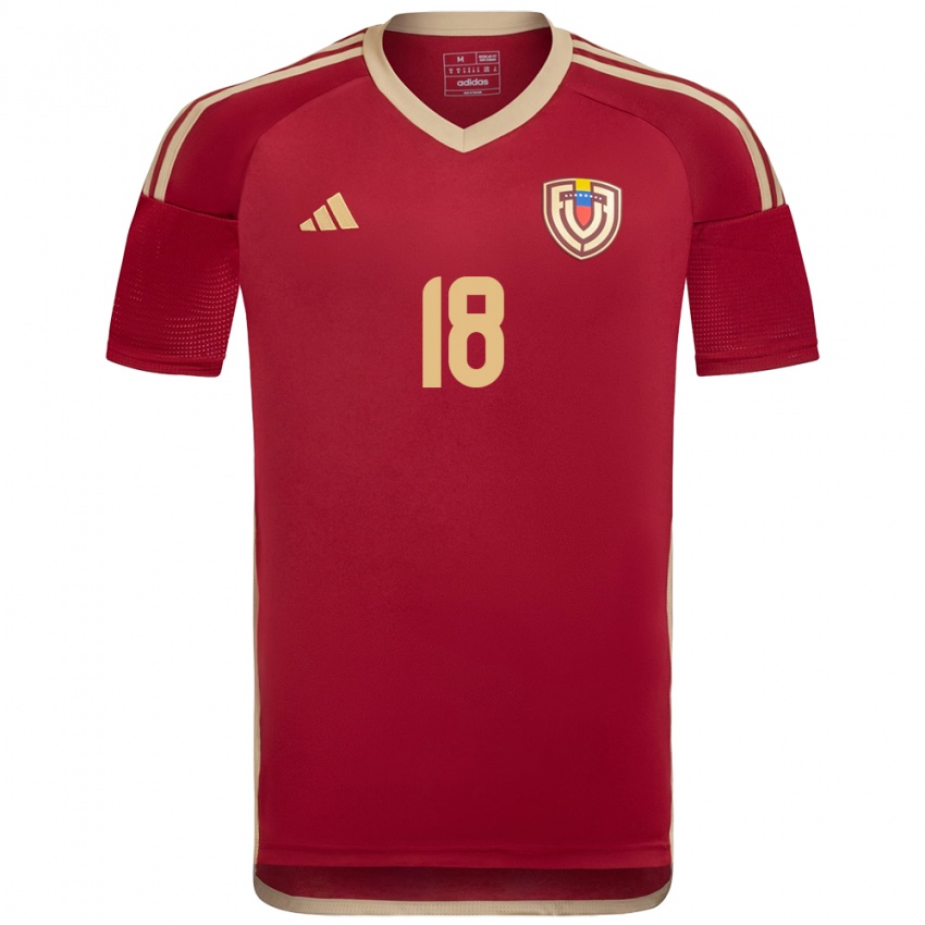 Damen Venezuela Ysaura Viso #18 Burgund Heimtrikot Trikot 24-26 T-Shirt Schweiz