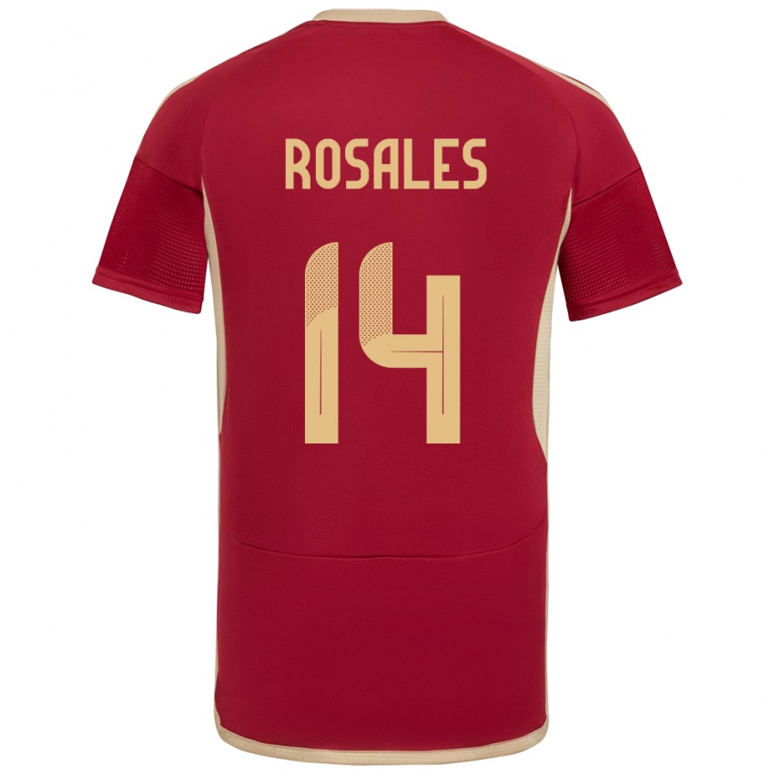 Damen Venezuela Roberto Rosales #14 Burgund Heimtrikot Trikot 24-26 T-Shirt Schweiz