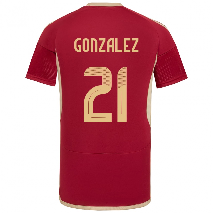 Damen Venezuela Alexander González #21 Burgund Heimtrikot Trikot 24-26 T-Shirt Schweiz