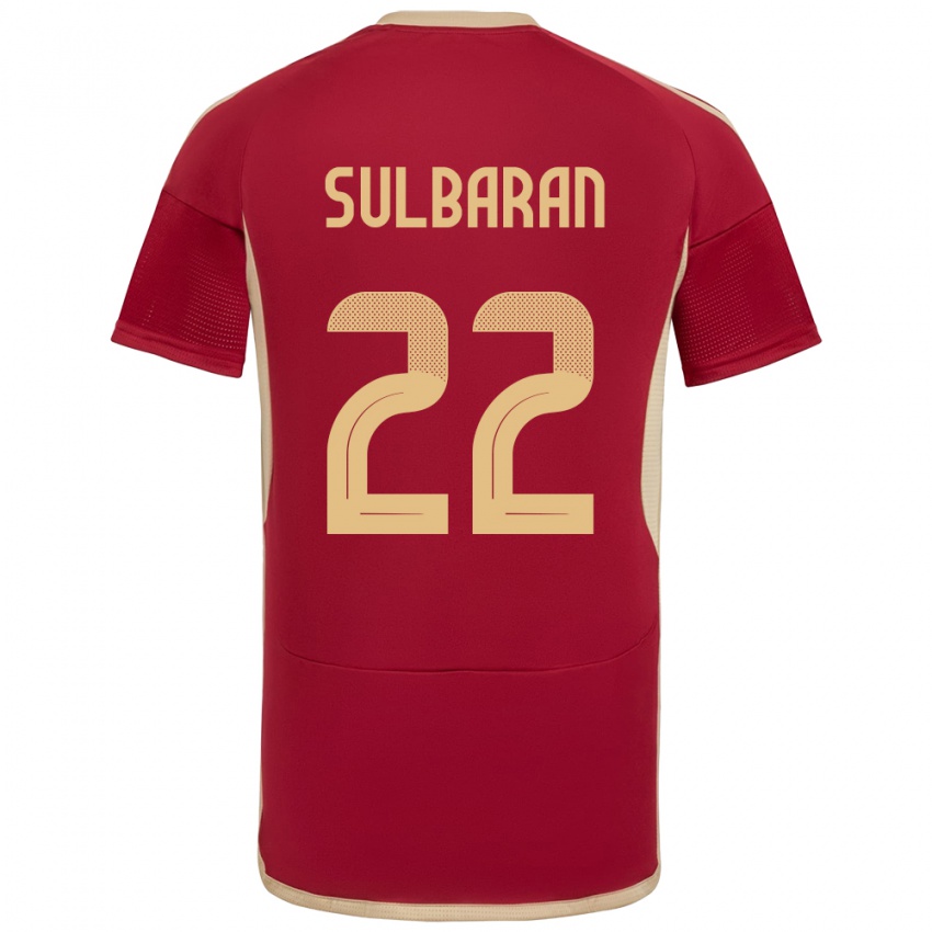 Damen Venezuela Manuel Sulbarán #22 Burgund Heimtrikot Trikot 24-26 T-Shirt Schweiz