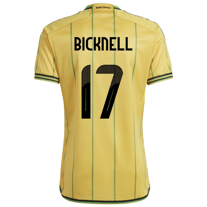 Damen Jamaika Alexander Bicknell #17 Gelb Heimtrikot Trikot 24-26 T-Shirt Schweiz