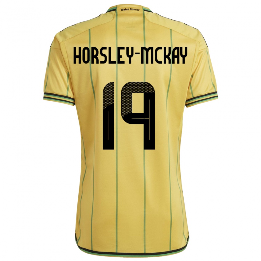 Damen Jamaika Kyron Horsley-Mckay #19 Gelb Heimtrikot Trikot 24-26 T-Shirt Schweiz