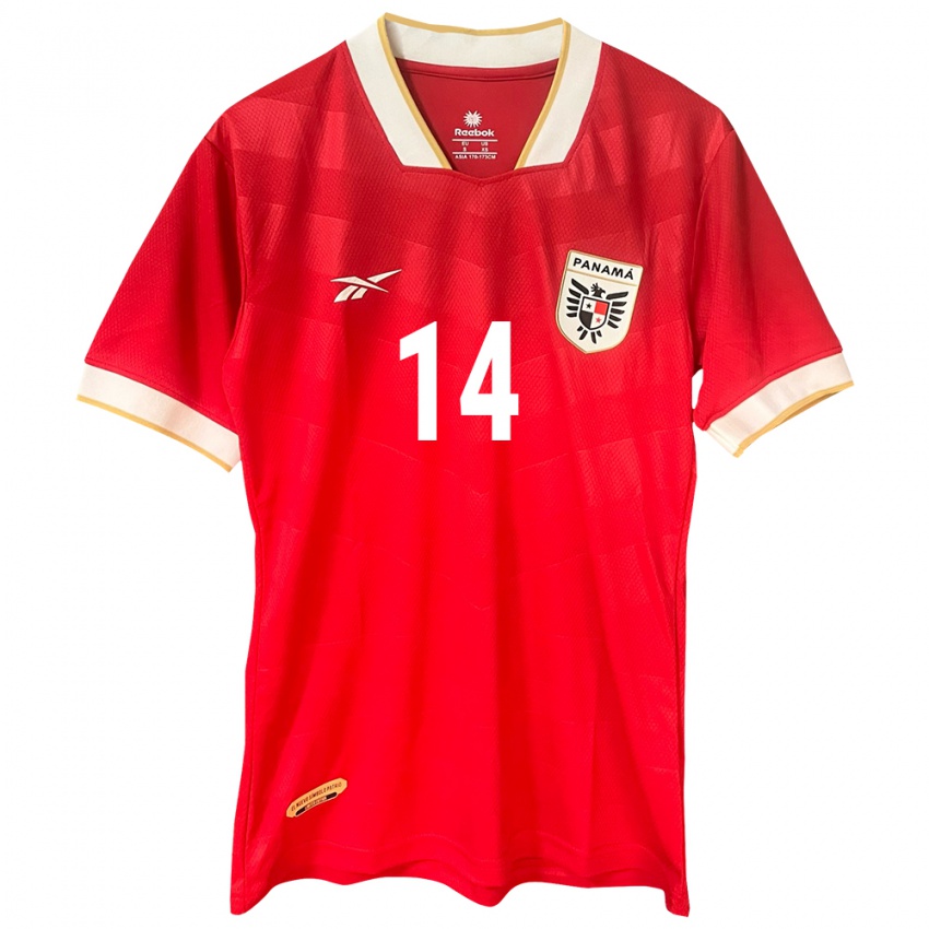 Damen Panama Juan Jiménez #14 Rot Heimtrikot Trikot 24-26 T-Shirt Schweiz