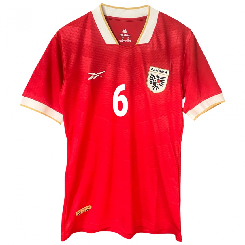 Damen Panama Deysiré Salazar #6 Rot Heimtrikot Trikot 24-26 T-Shirt Schweiz