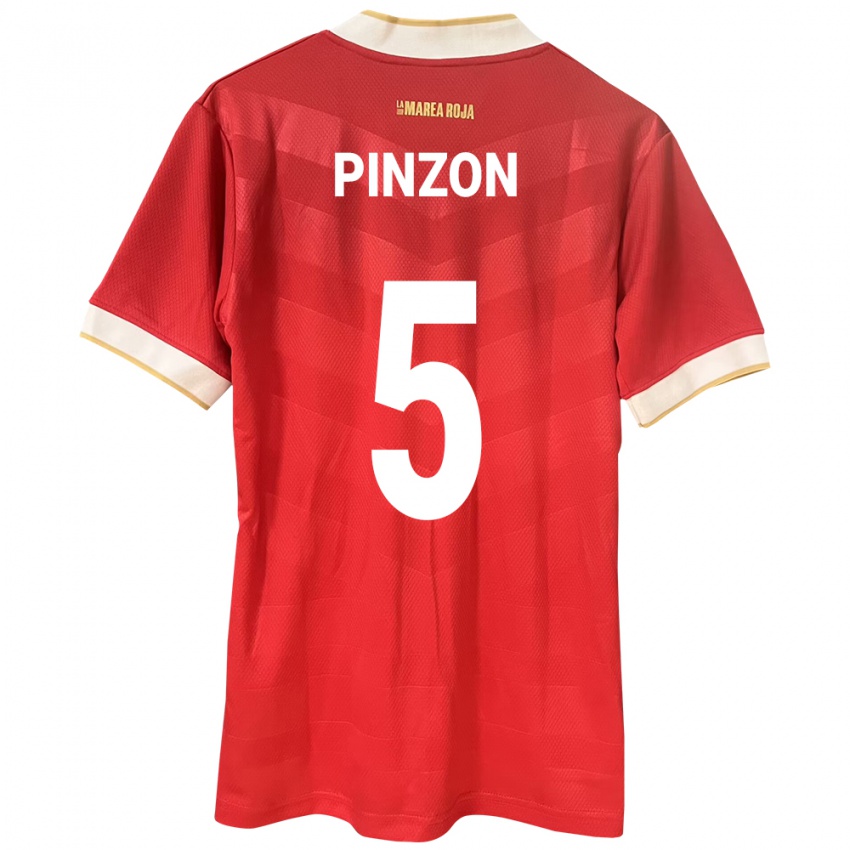 Damen Panama Yomira Pinzón #5 Rot Heimtrikot Trikot 24-26 T-Shirt Schweiz