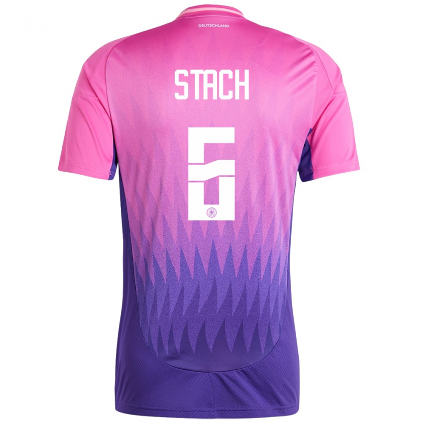 Damen Deutschland Anton Stach #6 Pink Lila Auswärtstrikot Trikot 24-26 T-Shirt Schweiz