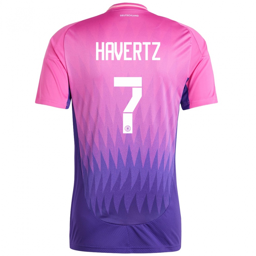 Damen Deutschland Kai Havertz #7 Pink Lila Auswärtstrikot Trikot 24-26 T-Shirt Schweiz