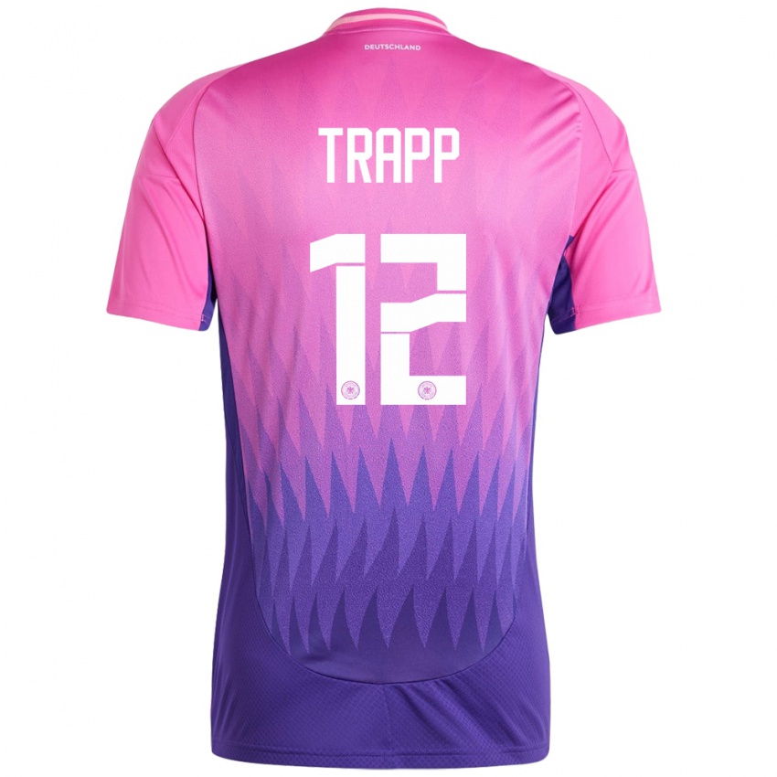 Damen Deutschland Kevin Trapp #12 Pink Lila Auswärtstrikot Trikot 24-26 T-Shirt Schweiz