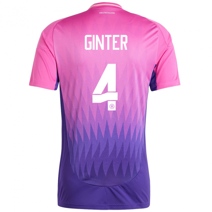 Damen Deutschland Matthias Ginter #4 Pink Lila Auswärtstrikot Trikot 24-26 T-Shirt Schweiz