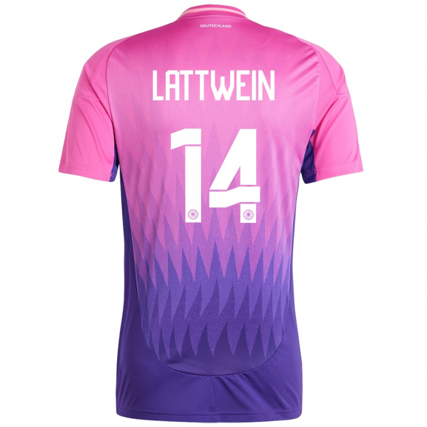 Femme Maillot Allemagne Lena Lattwein #14 Rose-Mauve Tenues Extérieur 24-26 T-Shirt Suisse