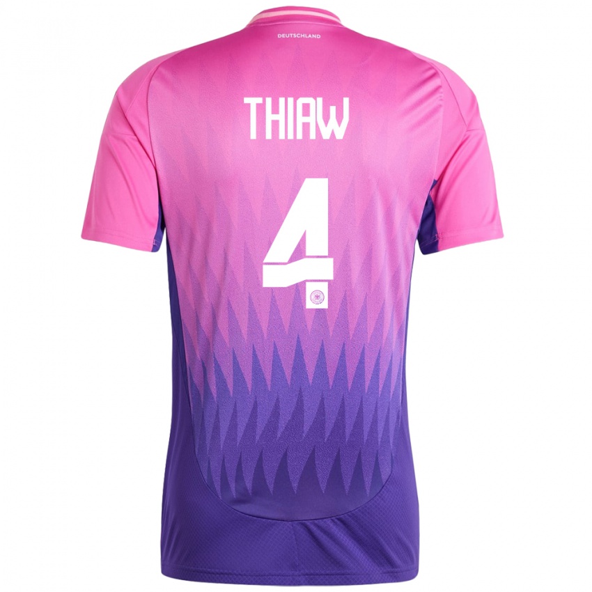 Femme Maillot Allemagne Malick Thiaw #4 Rose-Mauve Tenues Extérieur 24-26 T-Shirt Suisse