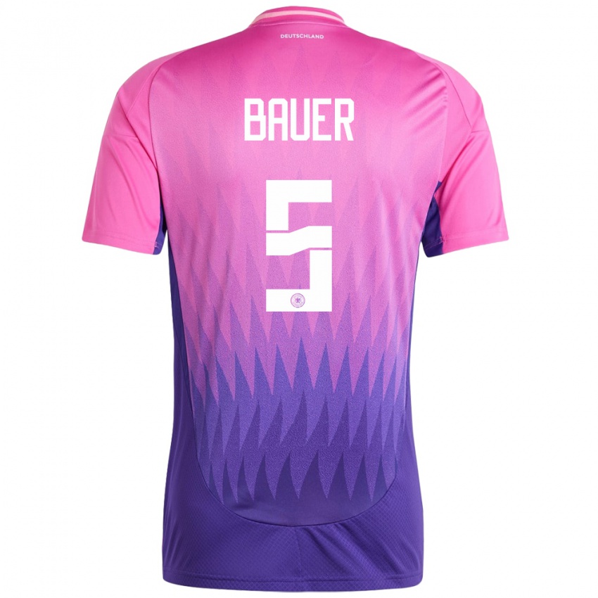 Femme Maillot Allemagne Maximilian Bauer #5 Rose-Mauve Tenues Extérieur 24-26 T-Shirt Suisse