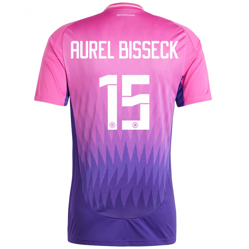 Femme Maillot Allemagne Yann Aurel Bisseck #15 Rose-Mauve Tenues Extérieur 24-26 T-Shirt Suisse