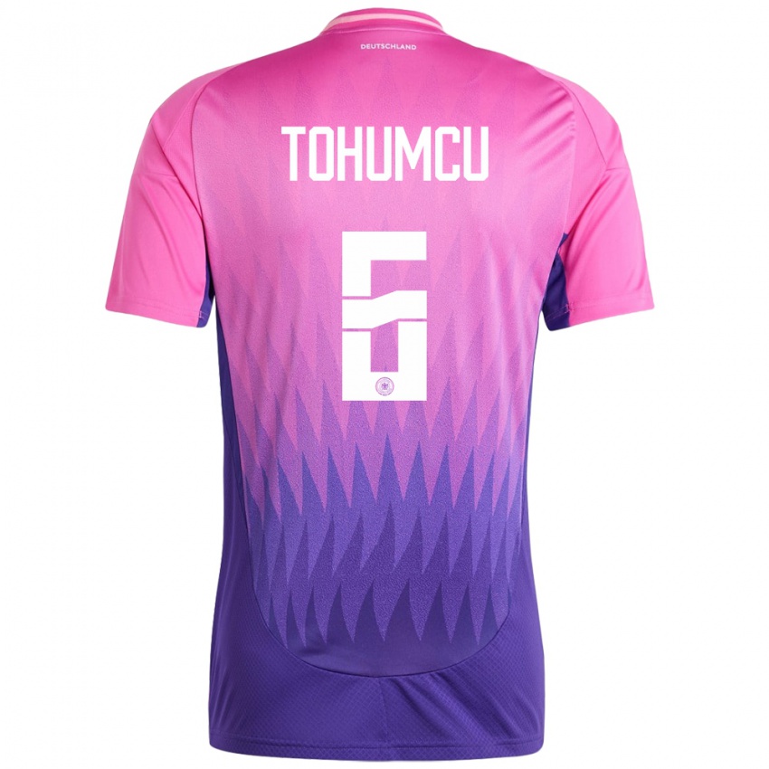 Damen Deutschland Umut Tohumcu #6 Pink Lila Auswärtstrikot Trikot 24-26 T-Shirt Schweiz