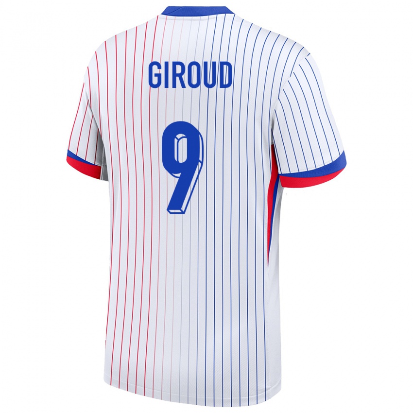 Femme Maillot France Olivier Giroud #9 Blanc Tenues Extérieur 24-26 T-Shirt Suisse