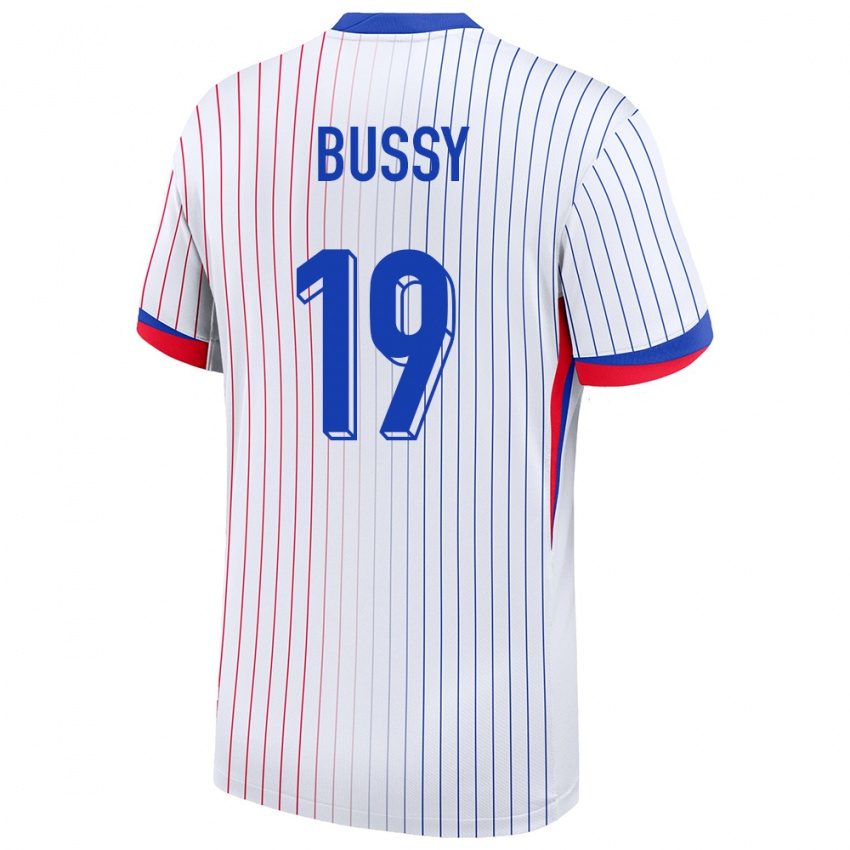 Femme Maillot France Kessya Bussy #19 Blanc Tenues Extérieur 24-26 T-Shirt Suisse