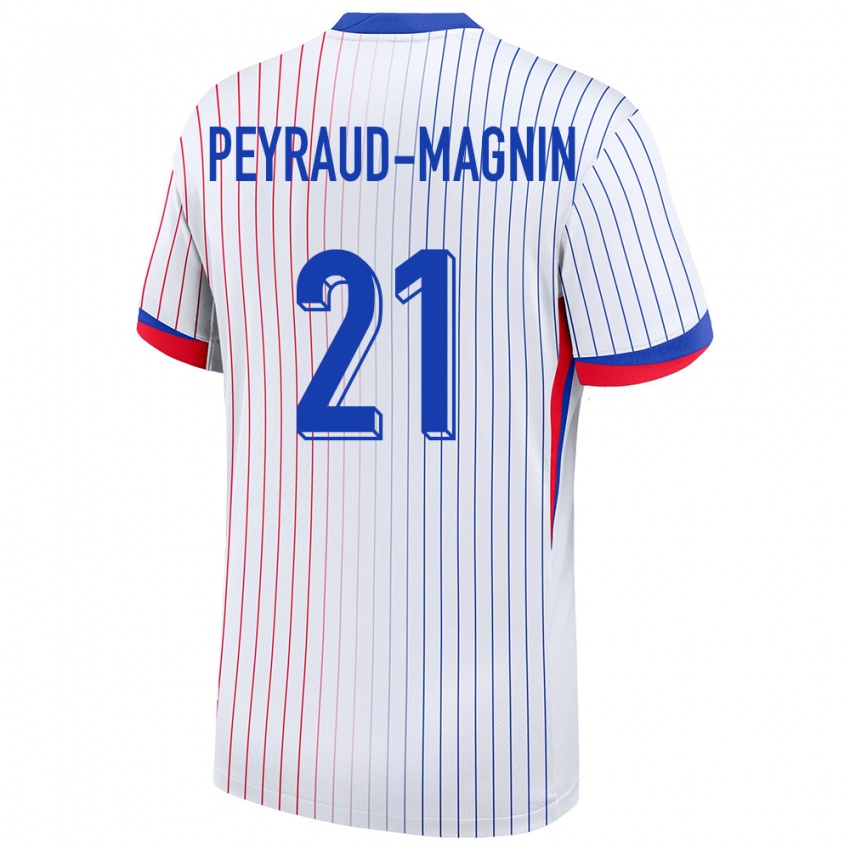 Femme Maillot France Pauline Peyraud Magnin #21 Blanc Tenues Extérieur 24-26 T-Shirt Suisse