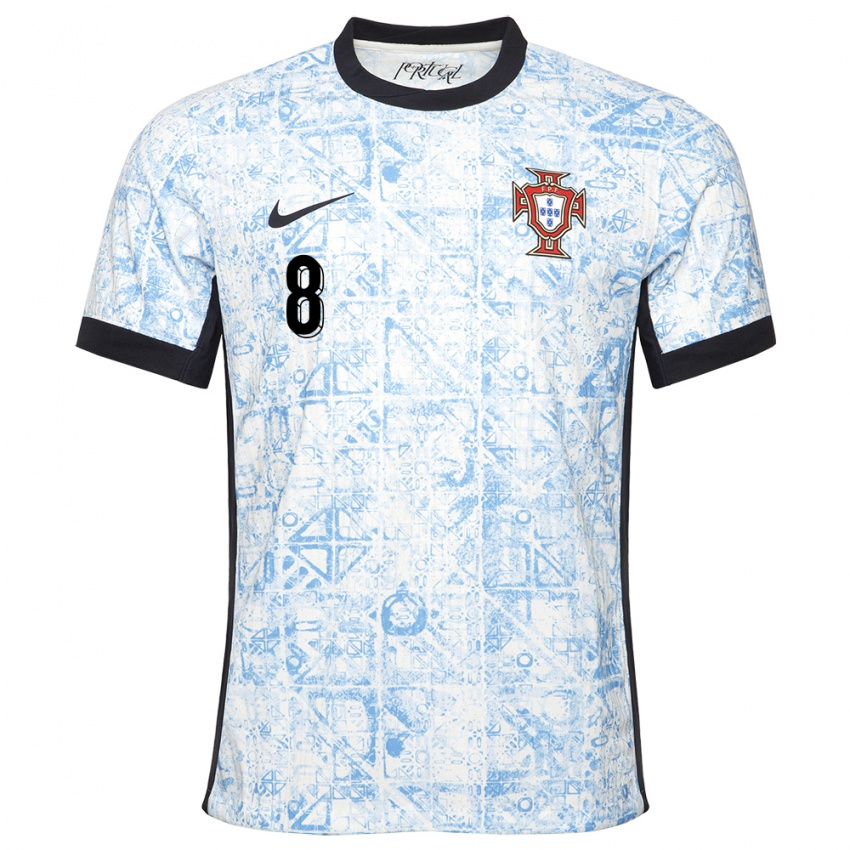 Damen Portugal Samuel Justo #8 Cremeblau Auswärtstrikot Trikot 24-26 T-Shirt Schweiz