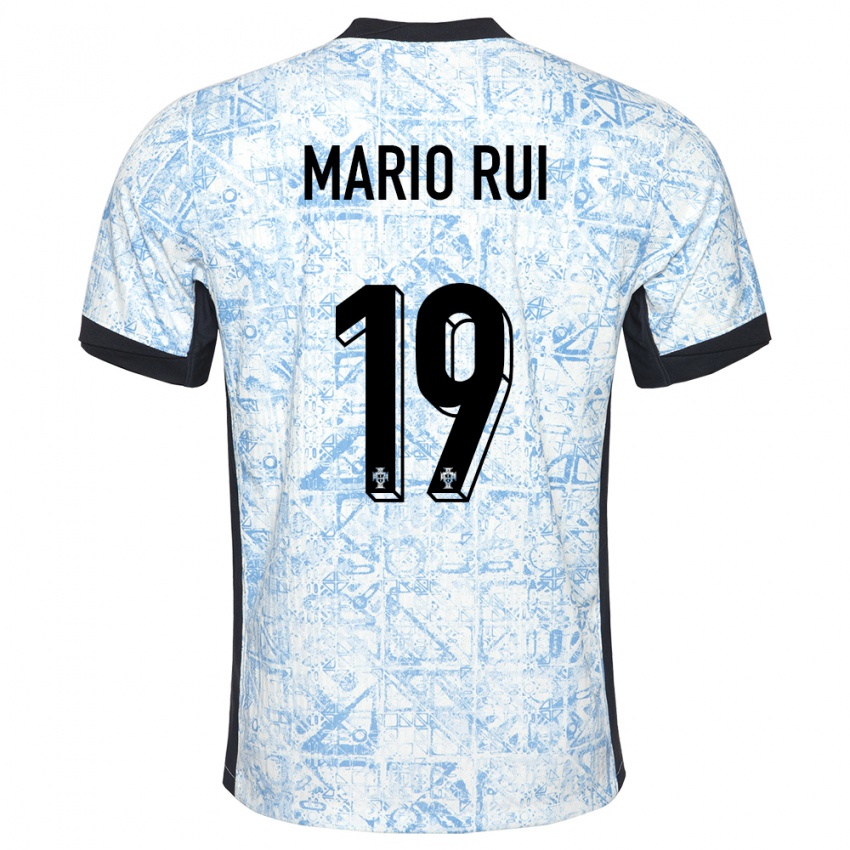 Femme Maillot Portugal Mario Rui #19 Bleu Crème Tenues Extérieur 24-26 T-Shirt Suisse