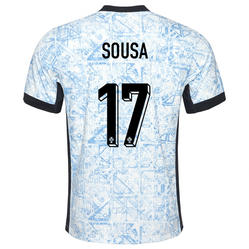 Damen Portugal Vasco Sousa #17 Cremeblau Auswärtstrikot Trikot 24-26 T-Shirt Schweiz