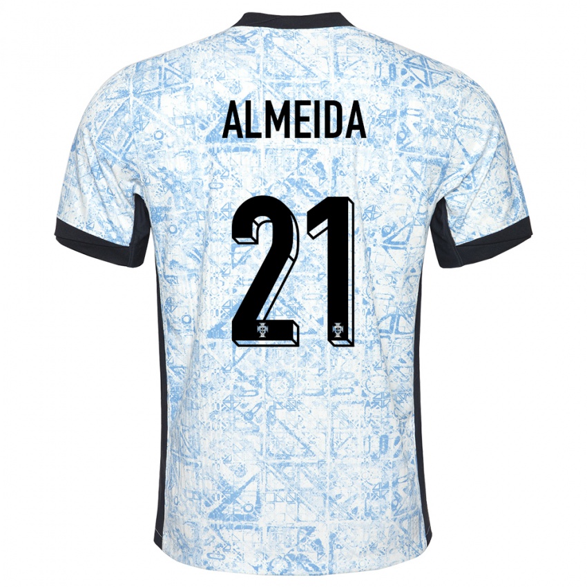 Damen Portugal Andre Almeida #21 Cremeblau Auswärtstrikot Trikot 24-26 T-Shirt Schweiz