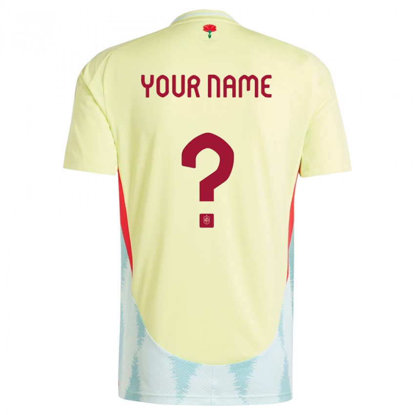 Damen Spanien Ihren Namen #0 Gelb Auswärtstrikot Trikot 24-26 T-Shirt Schweiz
