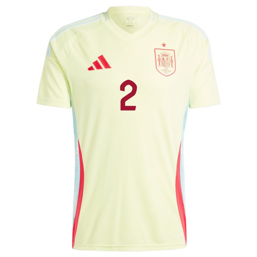 Femme Maillot Espagne Carles Sogorb #2 Jaune Tenues Extérieur 24-26 T-Shirt Suisse